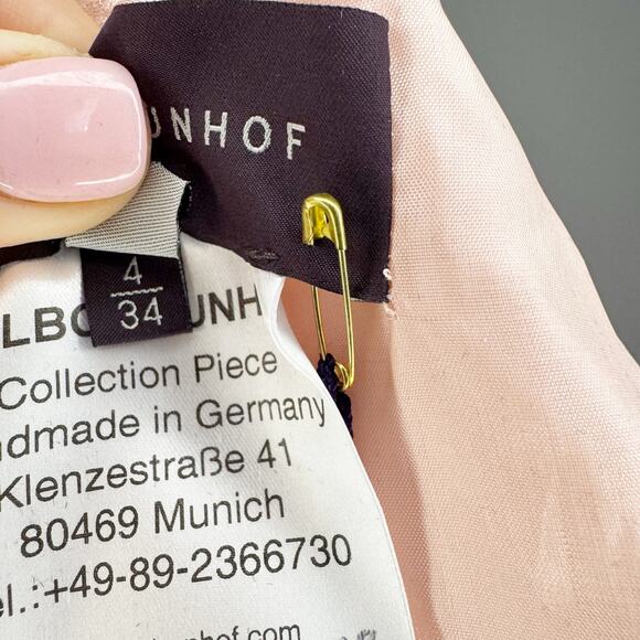 Talbot Runhof Pink Jacquard Knee Length A-Line Dress NWT New US 4 - Picture 7 of 11